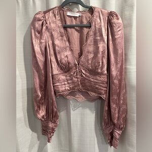 Elegant Pink Floral Women's Top. ZANNA TOP PINK